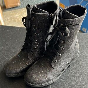 SHEIN Black Glitter Kids Boots
